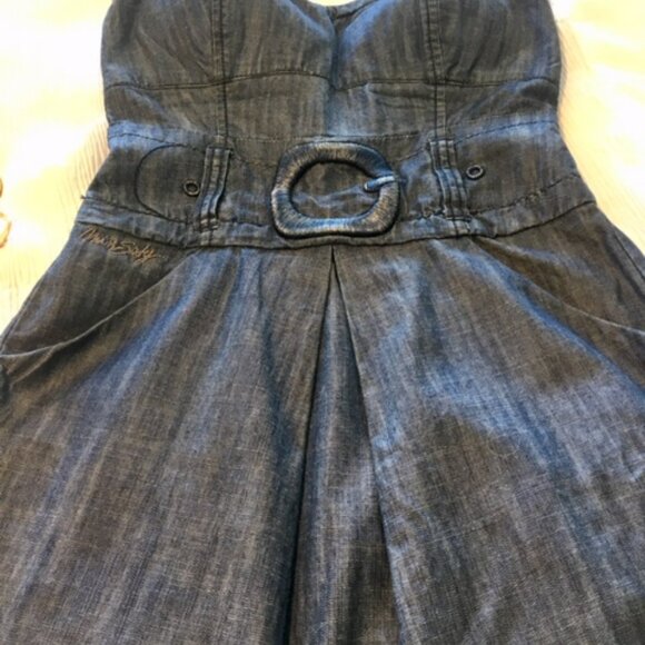 RARE Vintage Miss Sixty denim dress 100% cotton with built in bra size xs - Picture 8 of 16